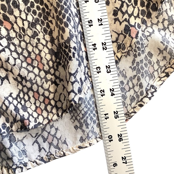 Velvet Heart Snake Print Rayon Long Sleeve Blouse Flowy V Neck, Medium - Picture 8 of 12